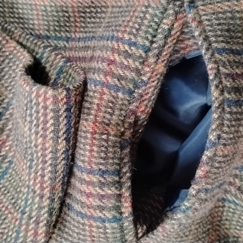 Vintage Sag Harbor Academia Wool Blend Plaid Oversized Blazer Women's Size 14 - Picture 6 of 8